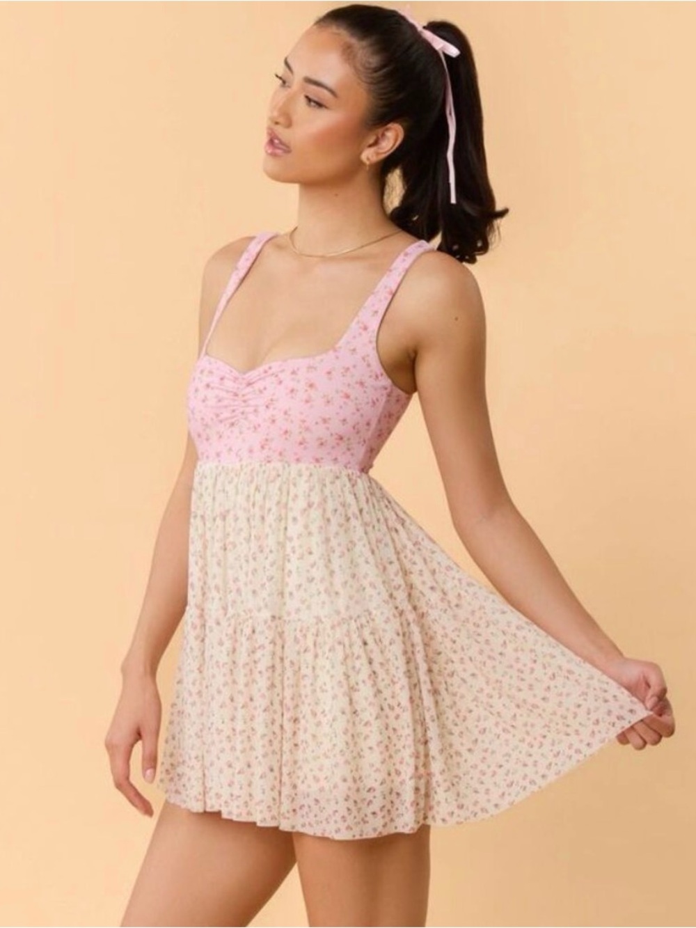 NWT! Popflex Target X Blogilates Sweetheart Babydoll Dress Pink/Floral Size L